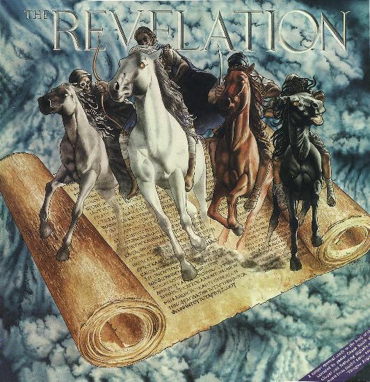 "Four Horsemen of the Apocalypse" Frontline Records. Illustration for album cover; a spoken word and the musical exposition on the Charismatic interpretation of the Book of Revelation.